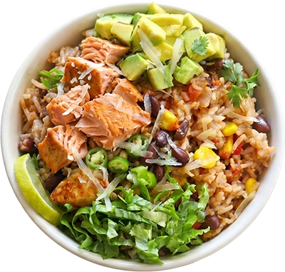 Mexican Salmon Burrito Bowl