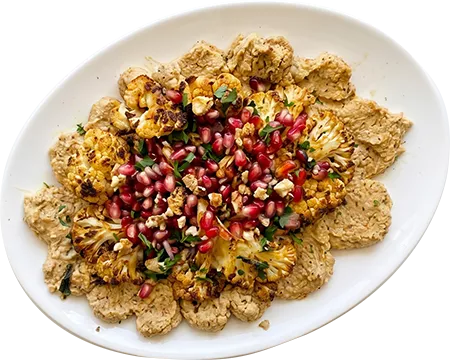 Roasted Cauliflower, Chickpea & Pomegranate Salad